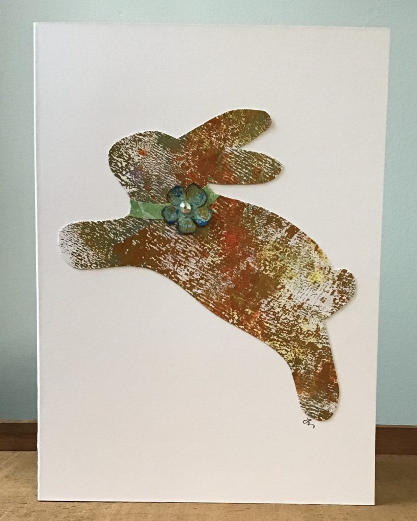 handmade easter bunny greeting card